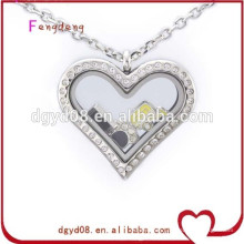 stainless steel heart shape crystal pendant jewelry wholesale